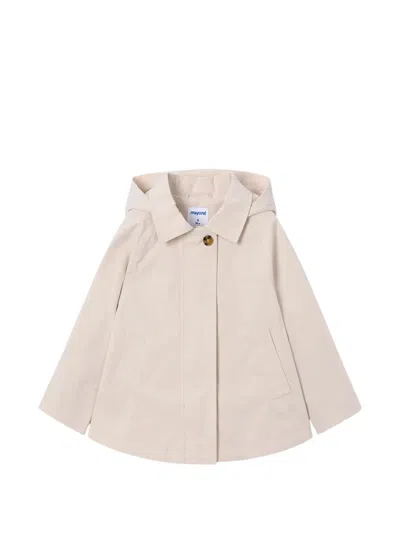 Mayoral Buttoned Hooded Jacket In Neutral