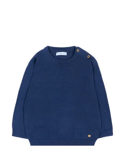 Mayoral Babies' Buttoned Knitted Top In Blue