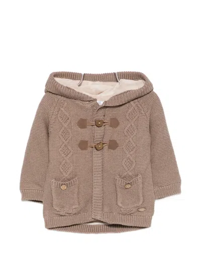 Mayoral Babies' Cable-knit Toggle-fastening Jacket In Brown