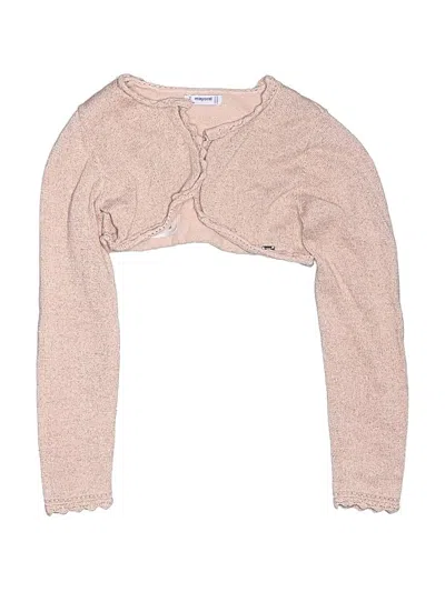 Pre-owned Mayoral Kids' Cardigan Sweater In Tan