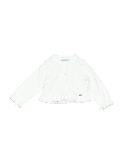 Pre-owned Mayoral Babies' Cardigan Sweater In White