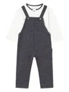 Mayoral Checked Baby Dungarees In Blue
