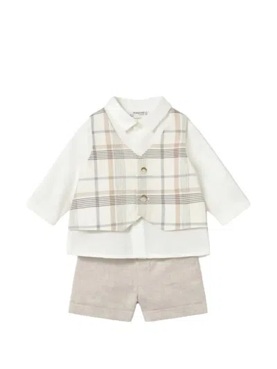 Mayoral Babies' Checked Formal Set In White