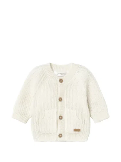 Mayoral Babies' Chunky-knit Button-up Cardigan In Animal Print