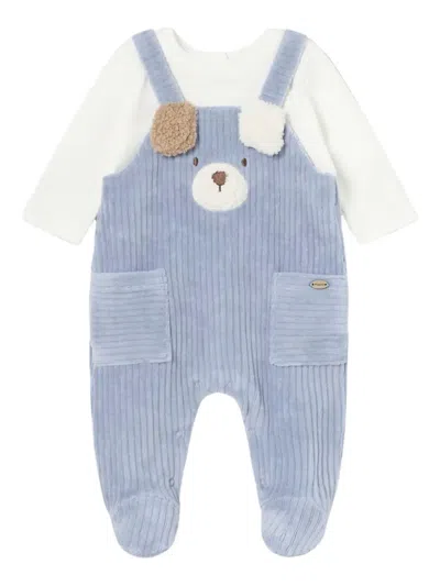 Mayoral Corduroy Teddy Babygrow Set In Blue