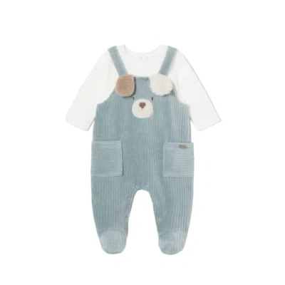 Mayoral Babies'  Corduroy Teddy Romper In Blue