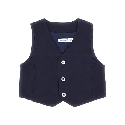 Mayoral Cotton And Linen-blend Vest Kids In Blue