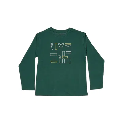 Mayoral Cotton T-shirt With Lettering Print Kids In Green
