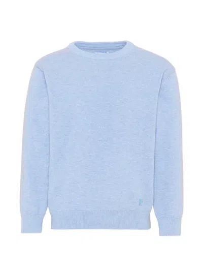 Mayoral Crew-neck Cotton Sweater In Blue