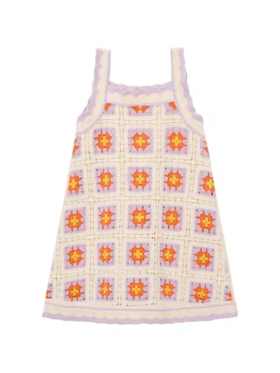 Mayoral Crocheted Dress In Neutral