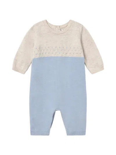 Mayoral Babies' Diamond-knit Two-tone Romper In Yellow