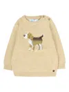 Mayoral Dog-embroidered Crew-neck Sweater In Neutral