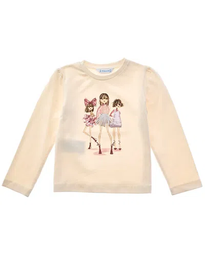 Mayoral Kids' Doll Motif Shirt In Gold