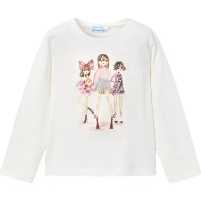 Mayoral Kids'  Doll Motif Shirt In White