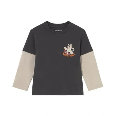 Mayoral Kids'  Double-sleeve T-shirt In Black