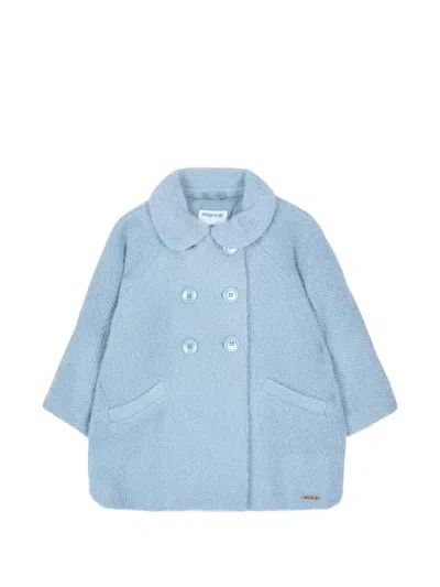 Mayoral Double-breasted Bouclé Coat In ブルー