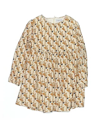 Pre-owned Mayoral Kids' Dress In Brown
