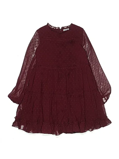 Pre-owned Mayoral Kids' Dress In Burgundy