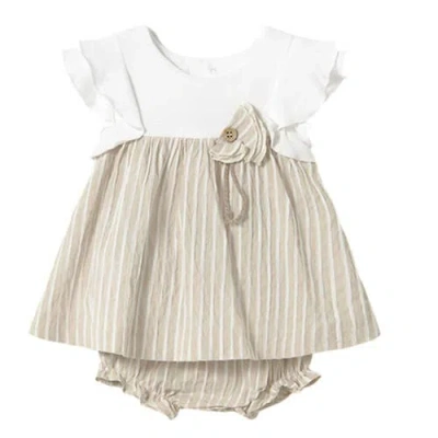 Mayoral Babies'  Dress With Bloomers In Beige
