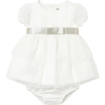 Mayoral Kids'  Dress With Bow Waistband In Animal Print