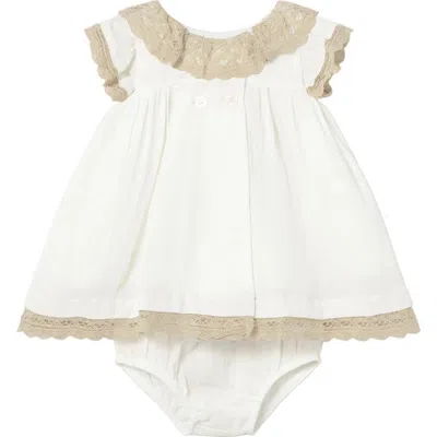 Mayoral Kids'  Dress With Lace Trim In White
