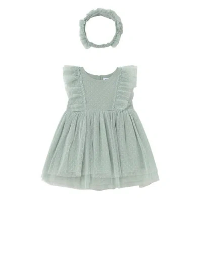 Mayoral Kids'  Dress With Matching Headband In Green
