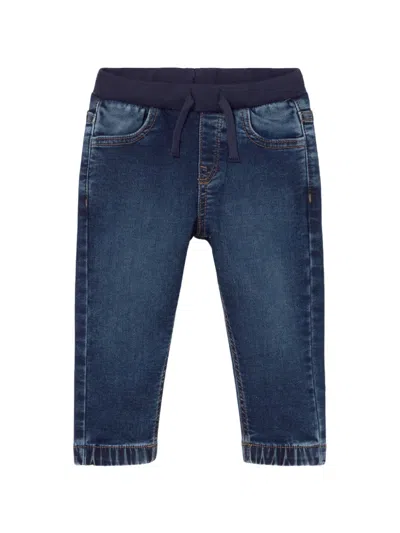 Mayoral Babies' Elasticated-waistband Jeans In Blue
