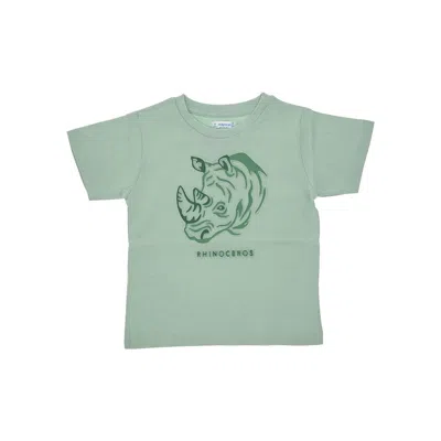 Mayoral Embossed Rhino T-shirt Kids In Green
