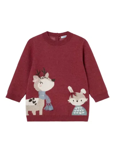 Mayoral Babies' Embroidered Dress In Red