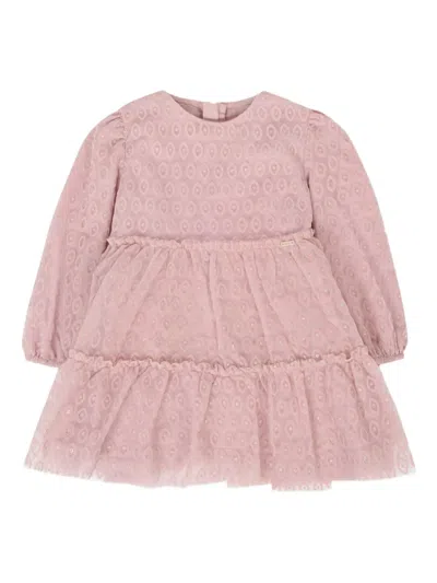 Mayoral Babies' Embroidered Tiered Dress In Pink