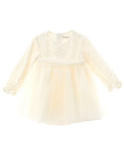 Mayoral Kids' Embroidered Tulle Dress In Orange