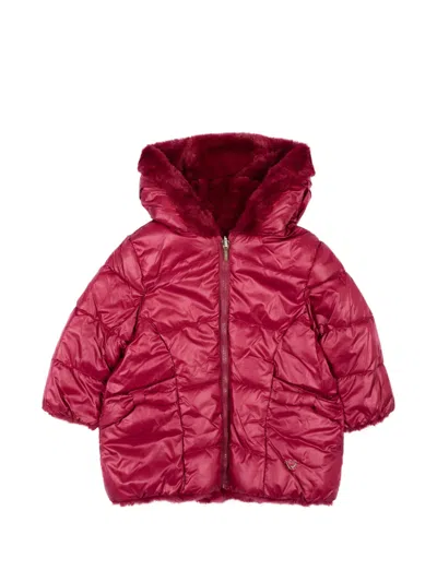 Mayoral Babies' Faux-fur Reversible Coat In Red