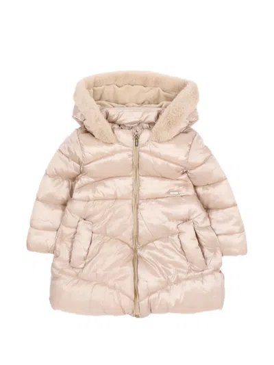 Mayoral Babies'  Faux-fur Trim Puffer Jacket In Pink