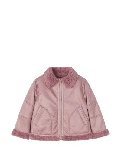 Mayoral Kids' Faux-shearling Zip-fastening Jacket In Animal Print