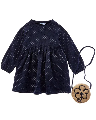 Mayoral Fleece Dress & Handbag In Blue