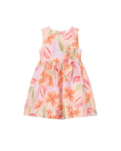 Mayoral Kids'  Floral Bow Dress In Pink