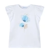 Mayoral Floral Detail T-shirt In Ivory
