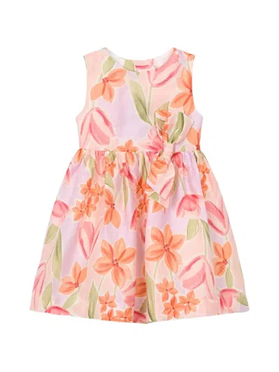 Mayoral Floral-print Bow-detail Dress In Pink