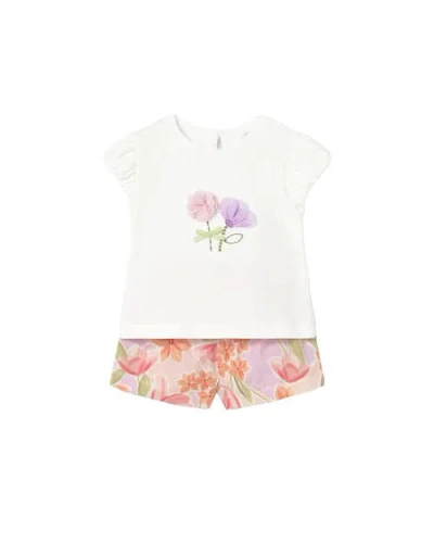 Mayoral Kids'  Floral Set In White