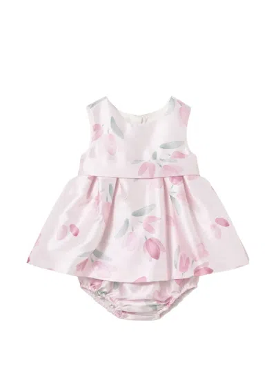 Mayoral Babies' Floral-print Dress Set In Pink