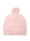 Mayoral Flower-embellished Pom-pom Hat (set Of Three) In Pink