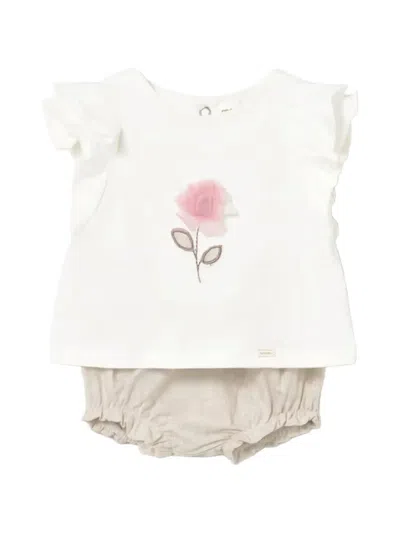 Mayoral Babies' Flower-detail Shorts Set In White