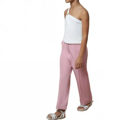 Mayoral Kids' Front Seam Crepe Pant In Rose Quartz In Pink