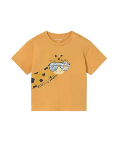 Mayoral Kids'  Giraffe T-shirt In Brown