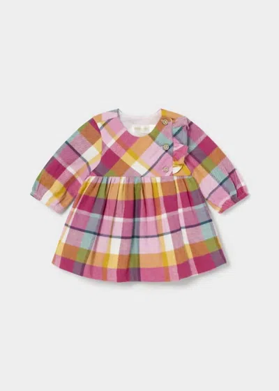 Mayoral Kids' Girl's Checked Dress In Bubblegum In Multi