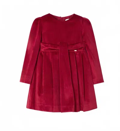 Mayoral Kids' Girl's Cherry Velvet Dress In Red In Pink