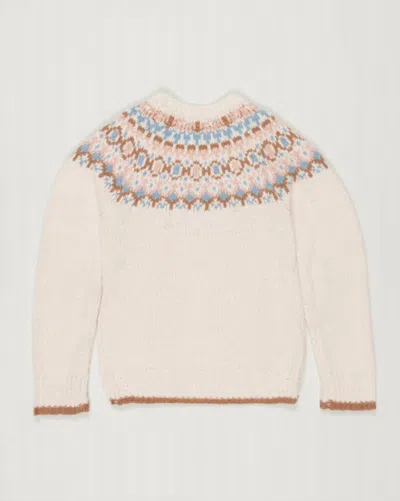 Mayoral Kids' Girl's Fair Isle Cable Sweater In Beige In Neutral
