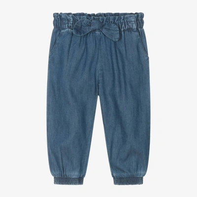 Mayoral Babies' Girls Blue Chambray Trousers