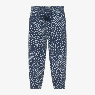 Mayoral Kids' Girls Blue Cotton Trousers