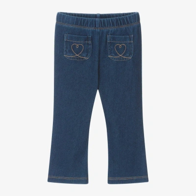Mayoral Babies' Girls Blue Flared Cotton Heart Jeggings